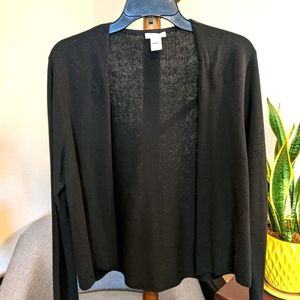 J. Jill Black Open Front Cardigan Sweater